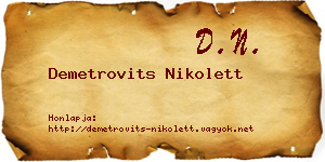 Demetrovits Nikolett névjegykártya